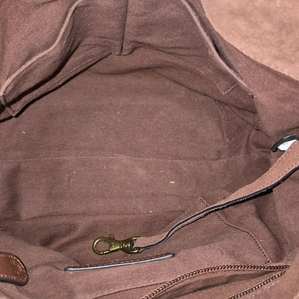 Frye Leather Side Pocket Hobo Cognac 34DB323